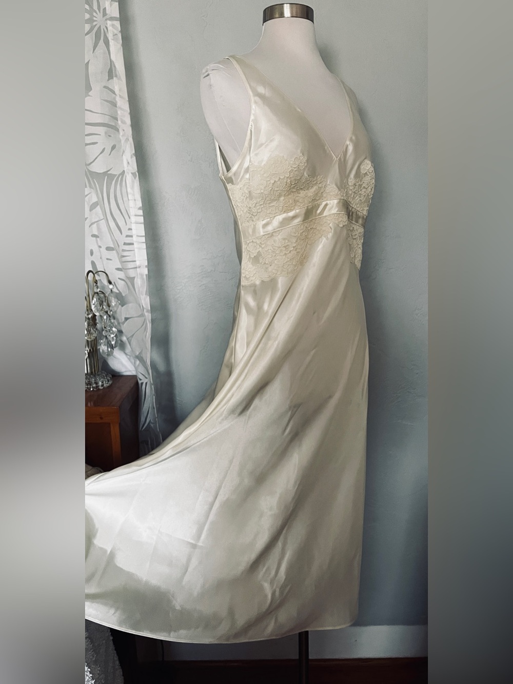 NWT Jones New York Intimates Bridal Slip Dress Nightgown Ivory Lingerie Sz L - Picture 6 of 9